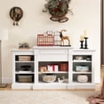 thumbnail image 2 of White Entertainment Console For Tv, 64.26"w*17"d*31.67"h, Large Storage With Adjustable Shelves Tv Media Storage, White, Fits 65'' Shelf Option, 2 of 6