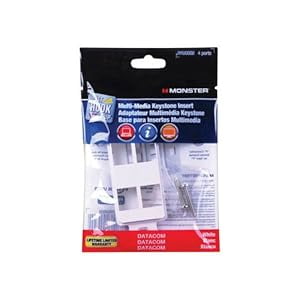 Monster  Just Hook It Up  1 gang White  Plastic  Cable/Telco  Multi-Media Keystone Wall Plate  1 pk