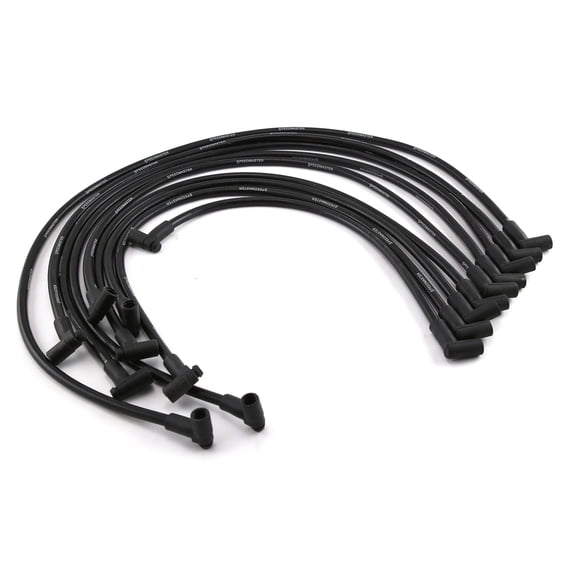 Speedmaster PCE390.1006.01 Universal 90 Deg to 90 Deg Over Covers Male Black Spark Plug Wires Suits Compatible with Chevy