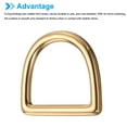 thumbnail image 4 of Unique Bargains 1 1/4 Inch Brass D Rings Solid Pure Brass D Ring Findings Seamless Welded Small Bow Key Hook 2 Pack, 4 of 7