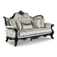 thumbnail image 2 of Furniture of America Jansing 2-Piece Solid Wood Button Tufted Sofa Set in Black, 2 of 19