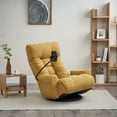 thumbnail image 5 of 360 Degree Rotatable Recliner Chair with Phone Holder and Side Pocket, Swivel Upholstered Accent Chair with Adjustable Head and Waist, Lounge Sofa for Living Room, Yellow, 5 of 7