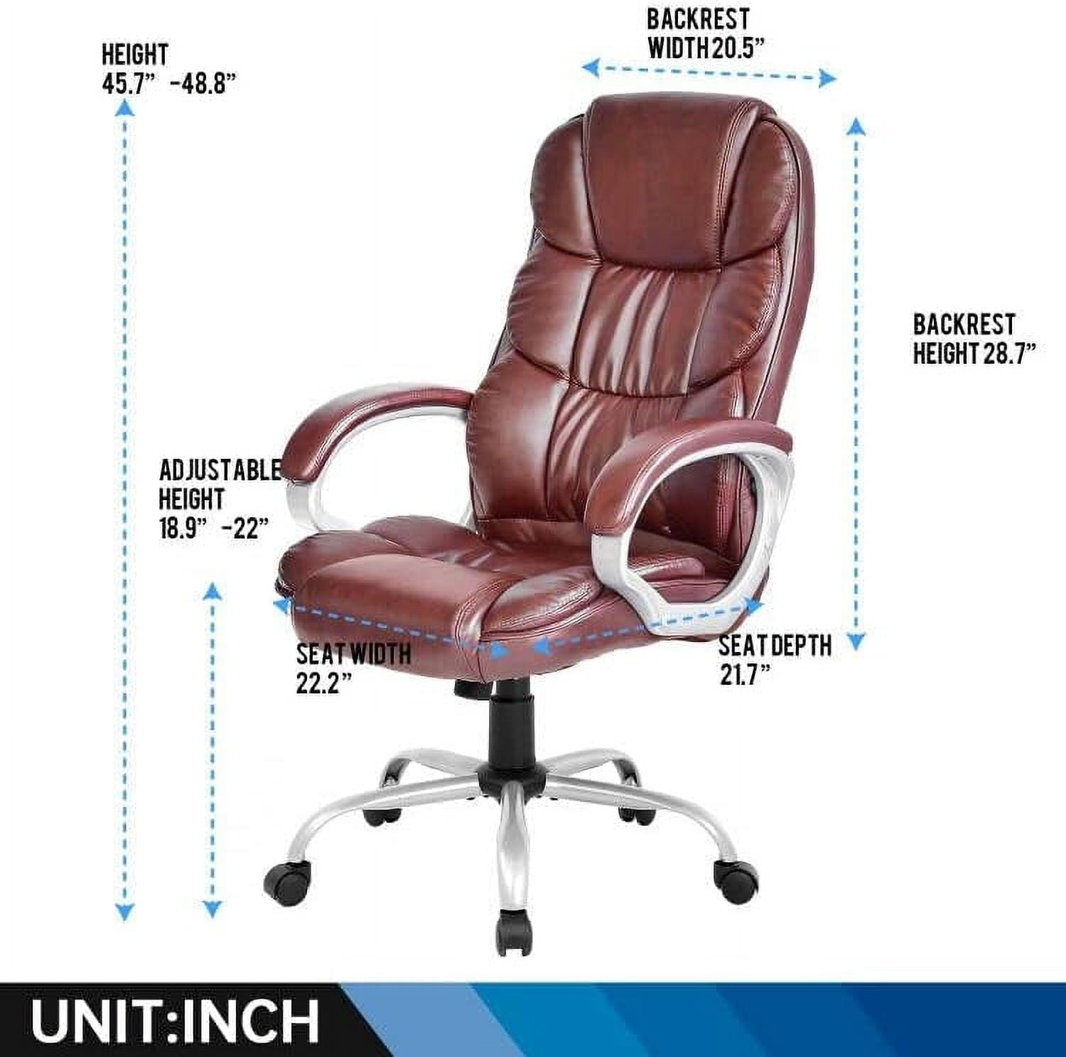 FDW  Ergonomic Office Chair, Lumbar Support, Rolling Swivel for Men, Women(Brown)