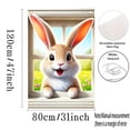thumbnail image 6 of 1 PC, 2D Flat Banners window banner, brown-haired cute rabbit window pear-out pattern, 31.5 x 47.2 inches (80x120cm), fashionable 2D pattern, Easter spring holiday window banner, home kitchen window, 6 of 6