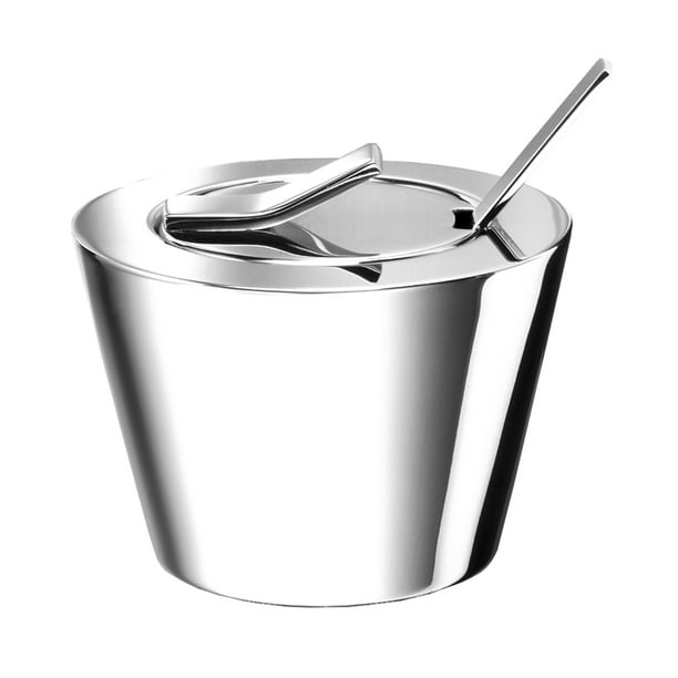 Stainless Steel Sugar Bowl with Lid and Sugar Spoon, High Quality Food