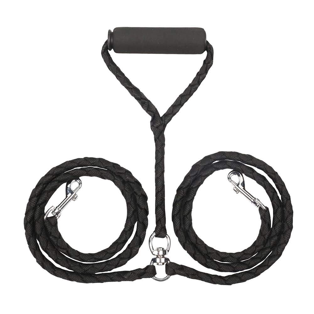 4.6 FT Double Dog Leash Coupler, Tandem Leash for Two Dogs, 360° Swivel Rotation Dual Strong Dog Leash Splitter, for Large Medium Strong Puppy Dogs Red