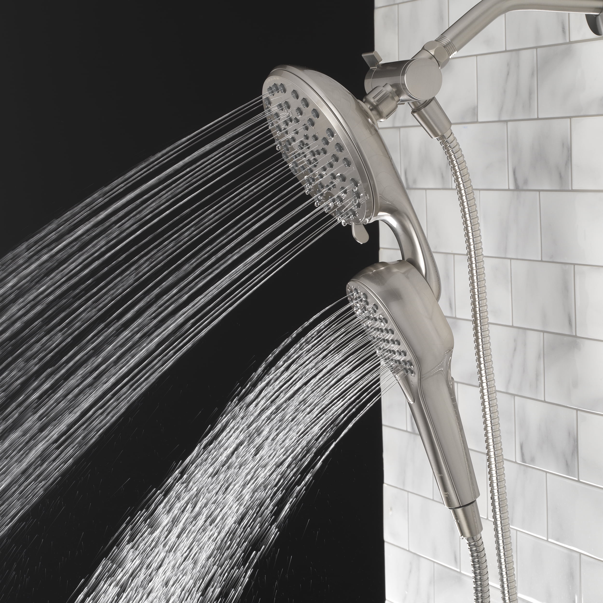Better Homes & Gardens Magnetic Dual Showerhead Combo, 4-Spray, Satin Nickel
