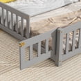 thumbnail image 4 of Miniyam Full Size House-Shaped Headboard Floor Bed with Fence for Toddler, Gray, 4 of 8