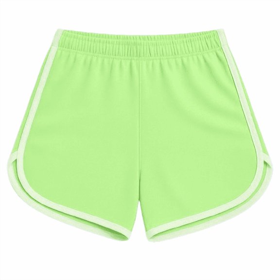 Girls’ Cotton Summer Shorts, Green, Size 3/4Y