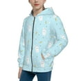 thumbnail image 2 of Naloa Cute Bunny Teenage Zipper Hoodie, Long Sleeve Zip Up Hoodies Casual Jackets Tops for 7-12 Years-Small, 2 of 6
