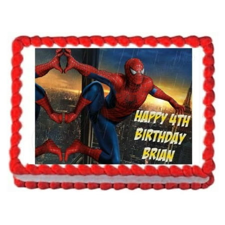 Spiderman Party Edible Cake Decoration Image Cake Topper Frosting