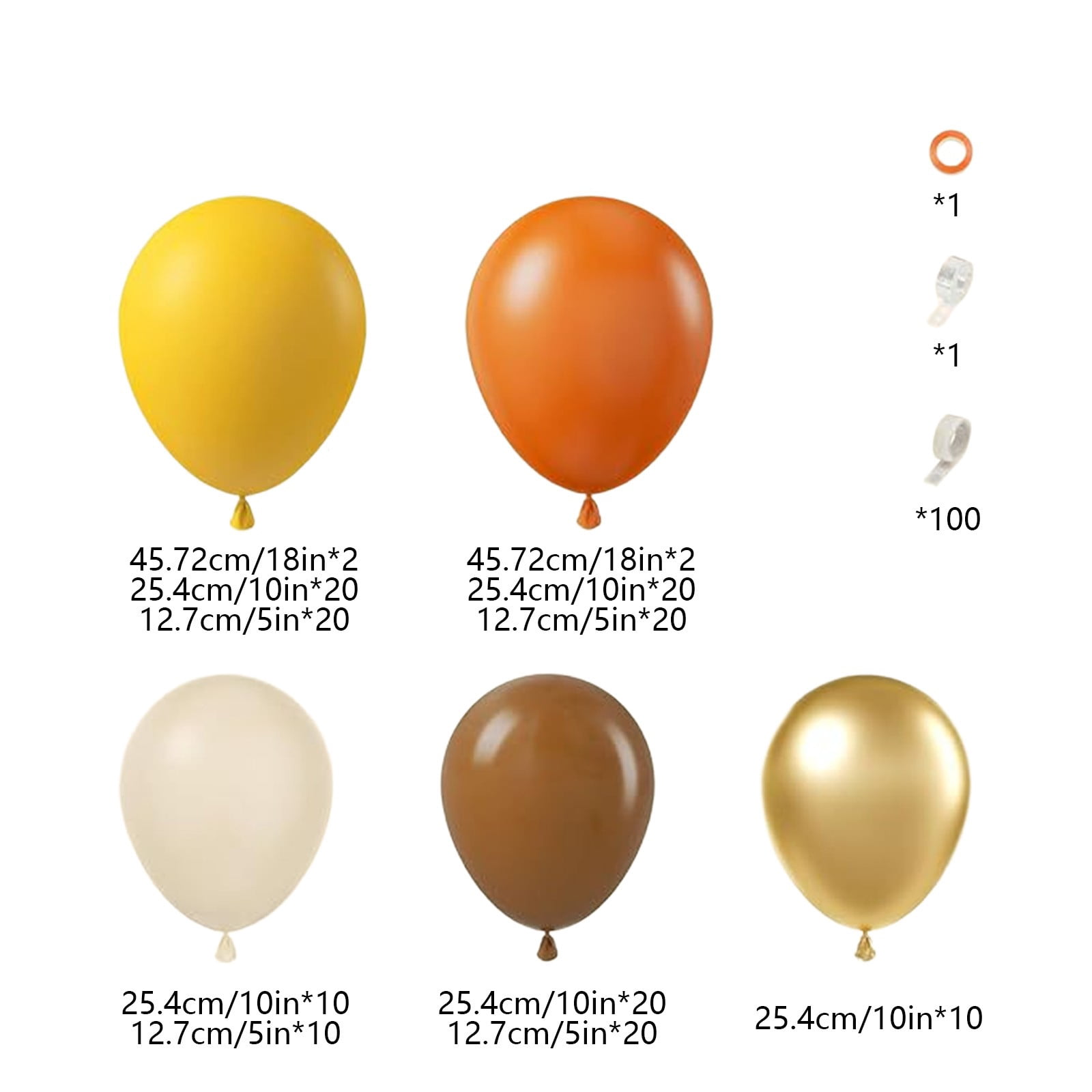 Cadorn 157-Piece Orange Balloon Arch Kit for Fall Thanksgiving, Autumn Theme Birthday Wedding Party Decorations – Balloon Chain Party Supplies