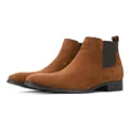 thumbnail image 2 of Mens Chelsea Boot Slip On Pointed Toe Stacked Low Heel Faux Suede Casual Dress Boot, 2 of 7