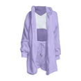 BLVB Women's Fuzzy 3 Piece Sets Pajamas Outfits Soft Hooded Cardigan