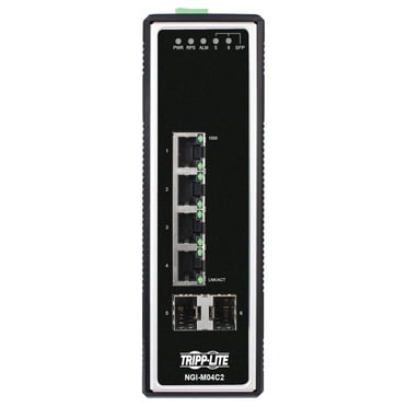 Eaton Tripp Lite Series 4-Port Managed Industrial Gigabit Ethernet Switch - 10/100/1000 Mbps, 2 GbE SFP Slots, -40° to 75°C, DIN Mount, TAA - 4 Ports - Manageable - Gigabit Ethernet - 10/10...