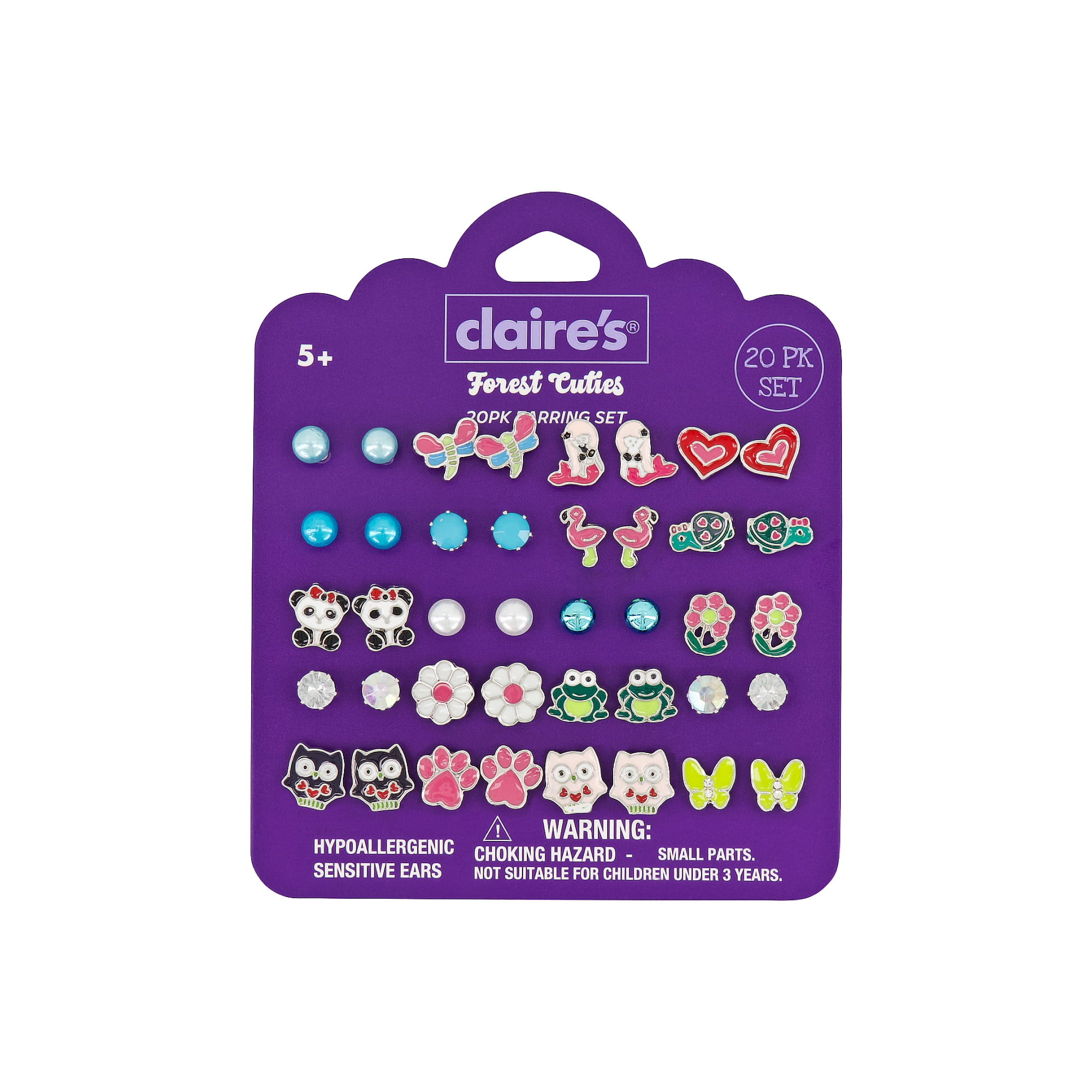 Claire's Multi Earring Studs - Forest, 20pcs