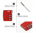 thumbnail image 4 of Candado de seguridad para equipaje TSA-335 aprobado por la TSA con combinación de 3 dígitos y contraseña (rojo), 4 of 6