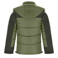 thumbnail image 5 of lkfuzj Men's Puffer Jacket Hooded Winter Coat Warm Thicken Cotton Outerwear Unisex Fashion Long Sleeve Hooded Jacket Zippered Patchwork Collar Warm Bread Padded Coat Tops - Army Green, 5 of 7