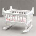 thumbnail image 2 of NIBOLOG Doll House Baby Bed - 1:12 Miniature Cradle Dollhouse Miniatures for Nursery Decor, 2 of 7