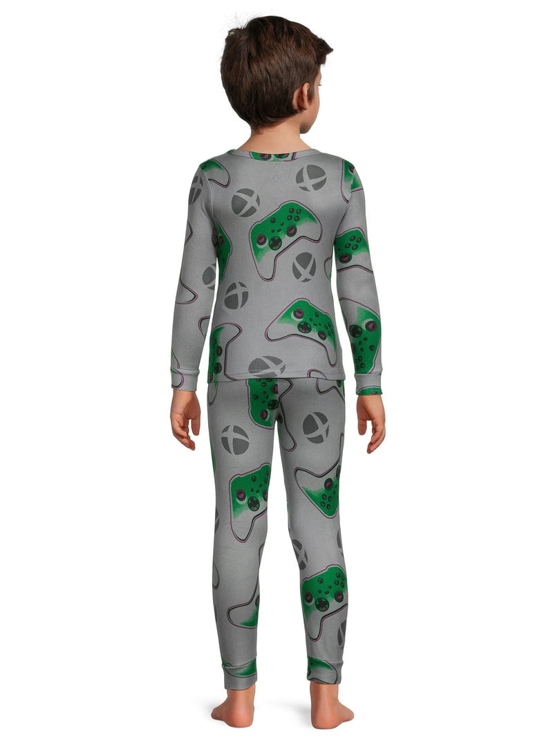 【WHO.A.U】 Steve pajama set Xbox Boys Long Sleeve All Over Print 2-Piece Pajama Sleep