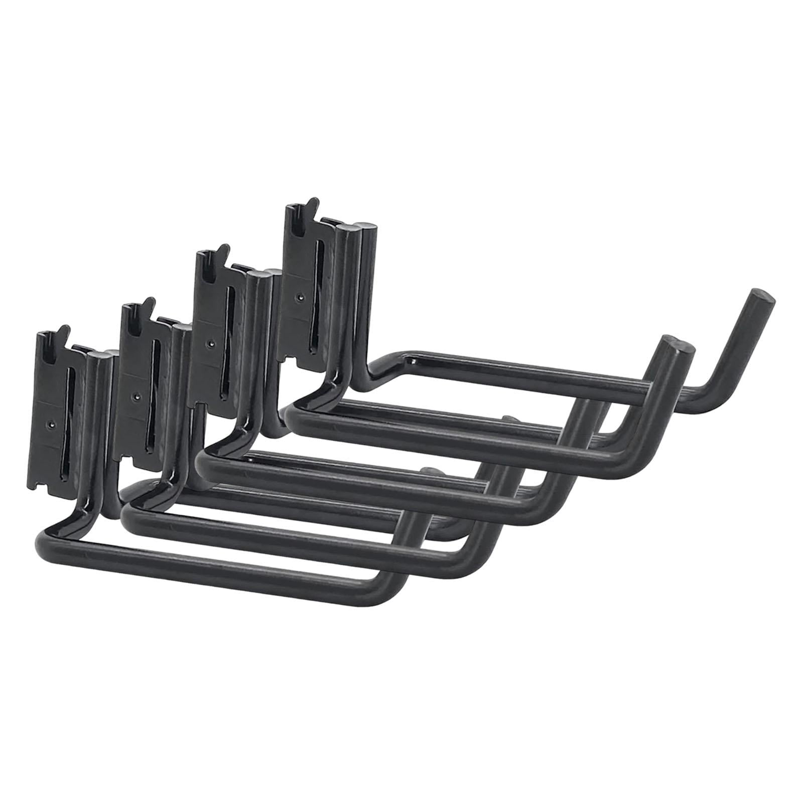 Fiocias 4 Pieces Tool Hangers Double J Hooks Versatile Quick Installation for Rakes, Hay