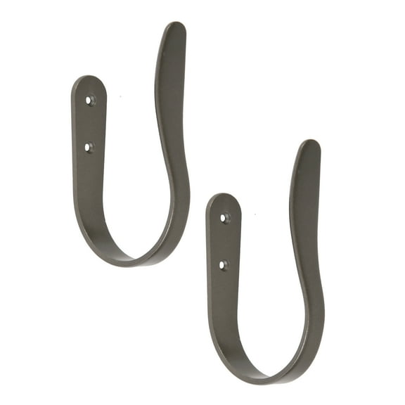 Kenney Modern Decorative Holdback Set for Curtains and Drapes, Gunmetal, Set of 2