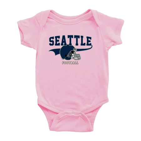 

Cute Seattle One-piece Outfits Football Jersey Baby Clothes (Pink 18-24 Monthes)