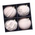 thumbnail image 2 of 4 piezas de adornos de bolas de Navidad Strade Fareast Limited decoración artesanal de Navidad 10 cm Beige, 2 of 6