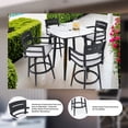 thumbnail image 5 of Noble House Modern Outdoor Aluminum Swivel Bar Chairs, with Durable Sunbrella Fabric Cushion, Ember Black, Set of 2, 5 of 10
