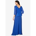 thumbnail image 2 of Roaman's Women's Plus Size Sequin Lace Three Quarter Sleeve A-Line Gown, 2 of 3