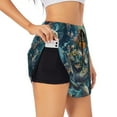 thumbnail image 2 of Haiem Colorful Plant Turtle Women's 2 in 1 Running Shorts - Lightweight Athletic Workout Gym Yoga Breathable Sports Shorts Liner with Phone Pockets-X-Large, 2 of 9