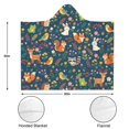 thumbnail image 3 of Cute Woodland Animal Wearable Blanket Hoodies for Women Men Adults Animal Lovers Cozy Warm Cartoon Flowers Rabbit Fox Raccoons Hooded Blankets for Couch Bed Decor 50x60 Inch, 3 of 5