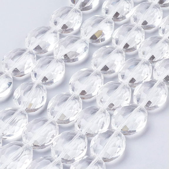 U8MO 20pcs/Strd Clear Crystal Glass Beads Faceted Oval Big Loose Beads Craft 20x16mm