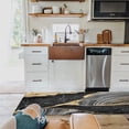 thumbnail image 3 of Kitchen Runner Rug, Golden Black Marble Texture Abstract Modern Art Non Slip Runner Carpet Door Mats Floor Mat for Laundry Bedside Bathroom Bedroom Set of 2, 3 of 6