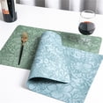 thumbnail image 4 of Leather Placemats Table Mat Coffee Coasters Heat-proof Waterproof 30x43CM Green, 4 of 9