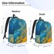 thumbnail image 2 of Disketp Abstract Night Sky Tree print Canvas Backpack Lightweight Travel Daypack Student Rucksack Laptop Backpack-, 2 of 5