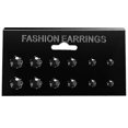 thumbnail image 1 of Merryso 12/6 Pairs Classic Rose Shape Cubic Zirconia Stud Earrings Women Jewelry Set--6pcs--Black--Product code 82996 6pcs Black, 1 of 5