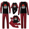 Matching Family Pajamas Sets Christmas Crew Print Top And Plaid Pants Sleepwear For Mom