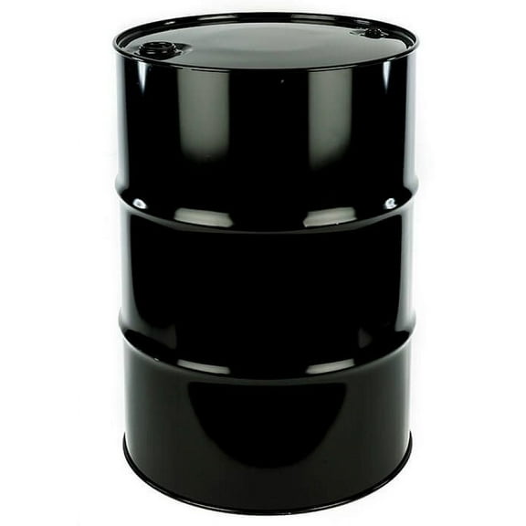 New Black 55 Gallon Steel Drum, Closed Top, UN Rated, Rust Inhibitor