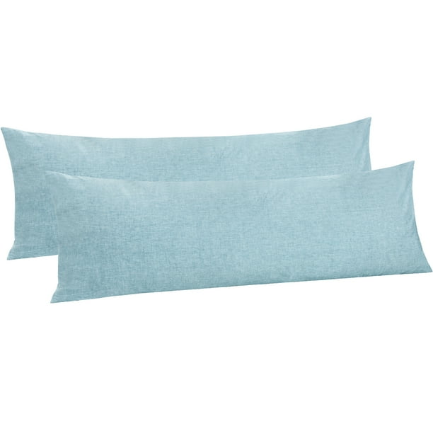 NTBAY 2 Pack Washed Cotton Body Pillow Case, Envelope Closure Body
