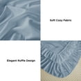 thumbnail image 6 of ANGENIA Full Size Comforter Set Grayish Blue, 3 Pieces Vintage Ruffle Bedding Comforter Sets, All Season Soft Fluffy Microfiber Bed Set for Boys Teens Kids(79" x90" Comforter & 2 Pillowcases), 6 of 7