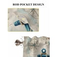 thumbnail image 6 of Teal Anchors Coastal Bathroom Window Curtain, Vintage Summer Beach Nautical Light Filtering Coffee Kitchen Curtains, Bedroom Living Room Curtains 2 Panel 84"x54", 6 of 6