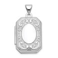 thumbnail image 1 of 14k White Gold 20mm Book Border Locket Pendant Charm Shaped, 1 of 7