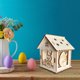 thumbnail image 3 of Kit de manualidades para casas de primavera, manualidades de Pascua, decoraciones navideñas, kit de manualidades 3D, casa de conejo para pintar, para, 3 of 4