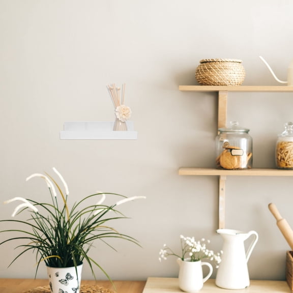 Clispeed Pictures Shelves Wall Mounted Photo Ledge Shelf White Rustic Decorators 1Pcs