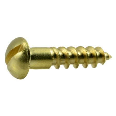 

#6 x 1/2 Brass Slotted Round Head Wood Screws (36 pcs.)