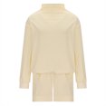 thumbnail image 3 of Sudadera Conjunto de 2 piezas a juego Traje de jogger de color sólido informal de moda para mujer Kuymtek Beige T XL para Mujer, 3 of 9