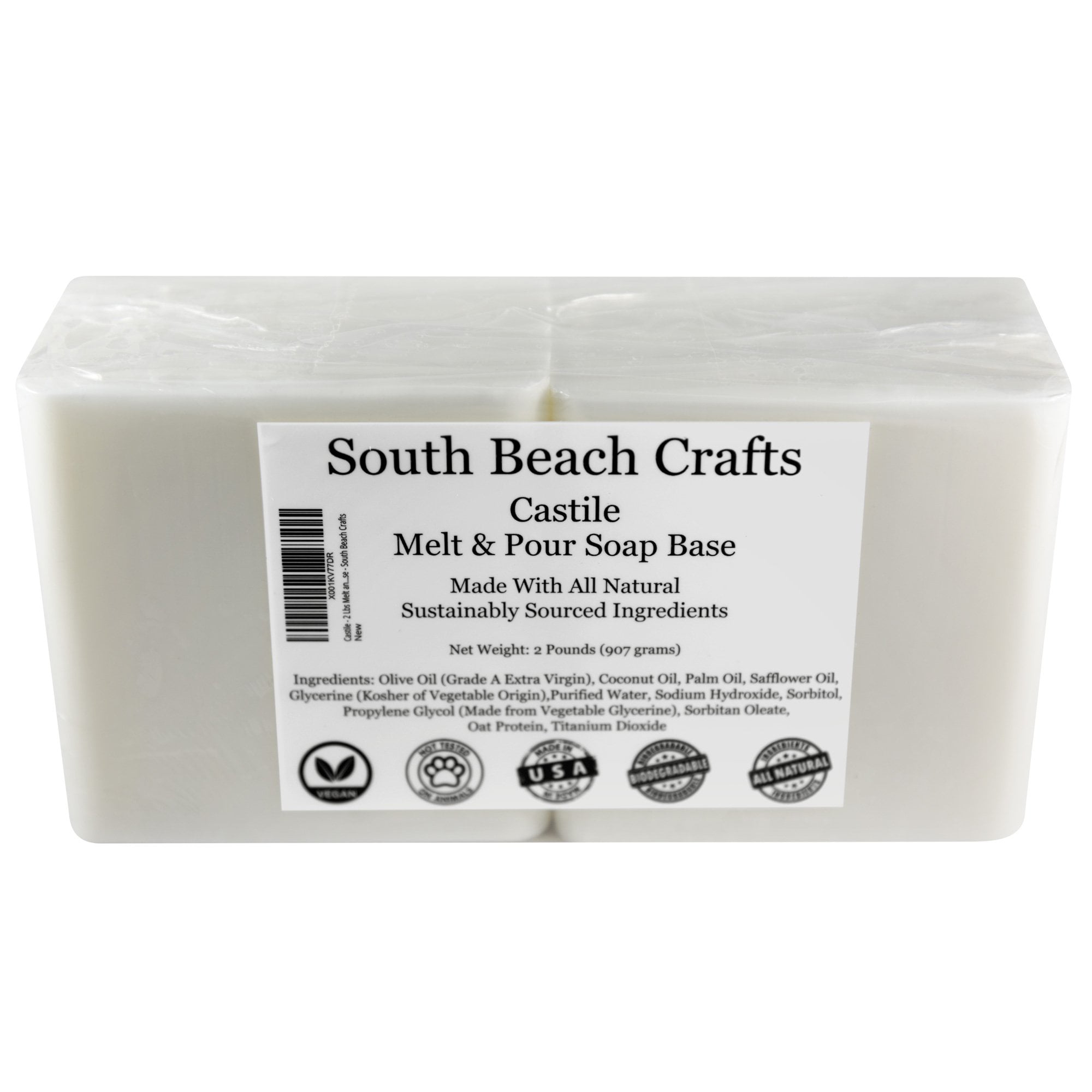 Castile - 2 Lbs Melt and Pour Soap Base - South Beach Crafts - Walmart Castile Melt And Pour Soap Base