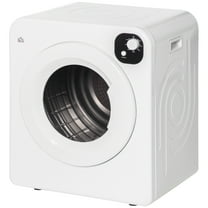 HOMCOM 1300W Compact Laundry Dryer with 3.2 cuft Stainless Steel Drum White