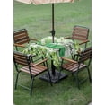 thumbnail image 3 of Outdoor Tablecloth with Umbrella Hole and Zipper, St. Patrick's Day Square Table Cloth 60x60 Inch Waterproof Tablecloth, Green Shamrocks Truck Country Buffalo Plaid Picnic Table Cover for Patio, 3 of 7